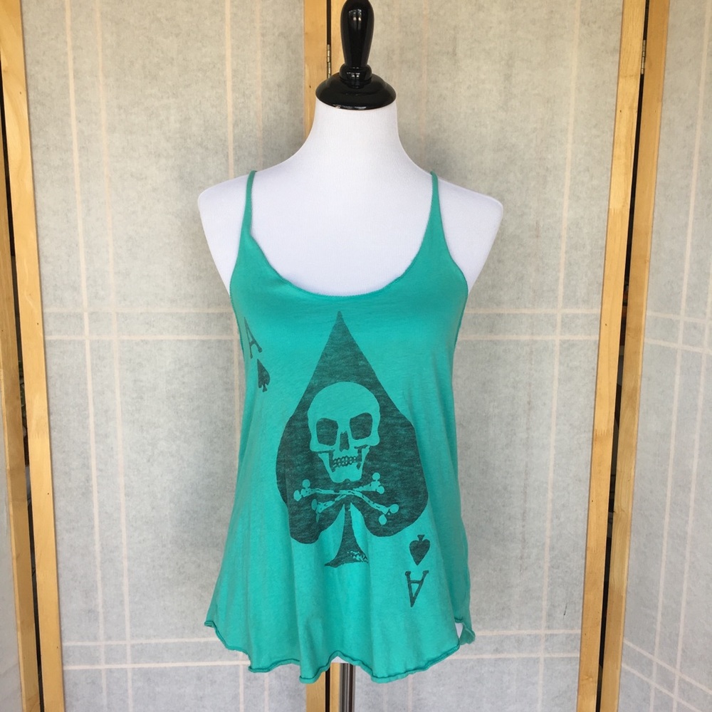 Rare! Urban Outfitters Teal Death Card Tank